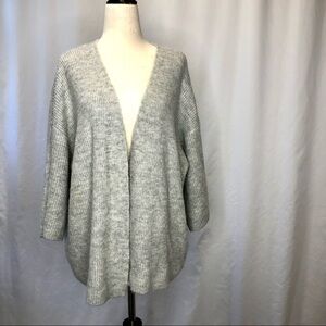 H&M open front kimono sleeve cardigan ribbed grey